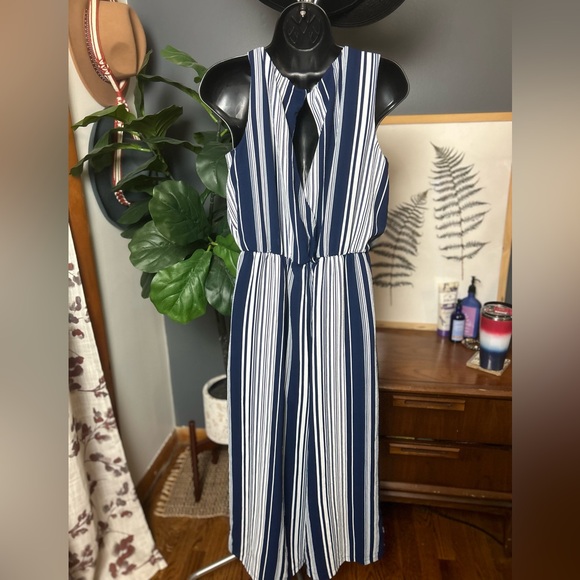 Luxology  Blue And White Jumpsuit - Picture 4 of 5